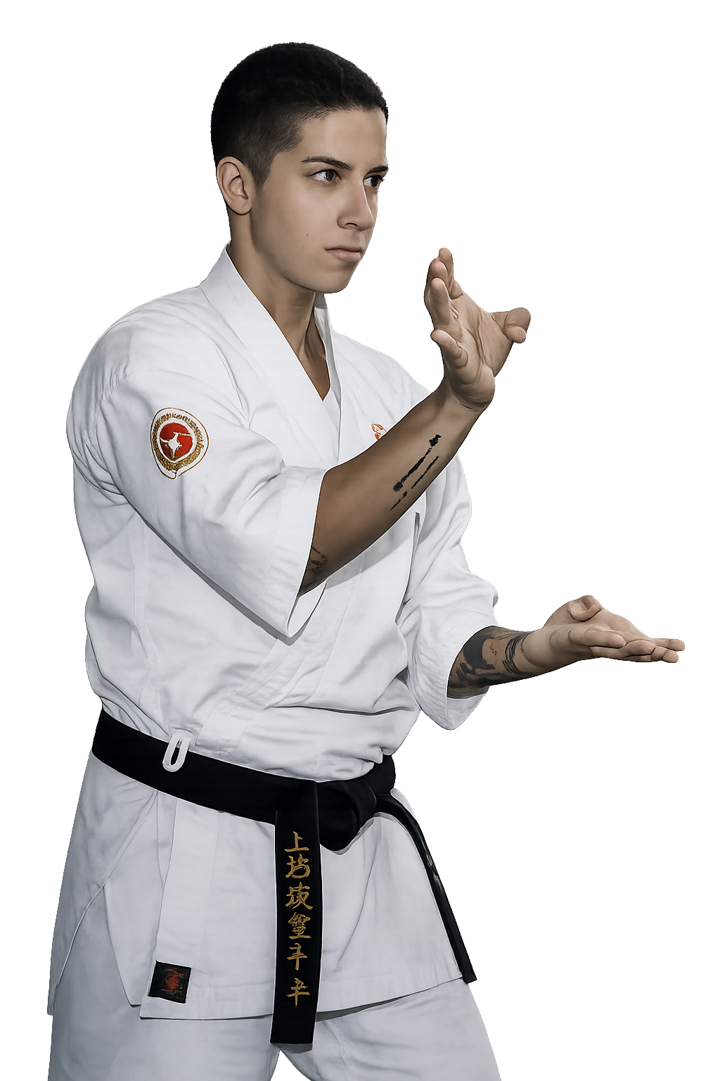 Karateka em posição de Uechi-Ryu